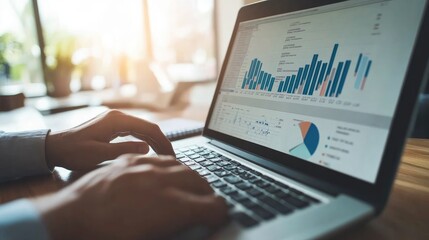 Marketing professional tracking online ad performance and adjusting strategies with advanced analytics