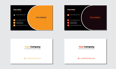 modern business card template. black and white simple design .