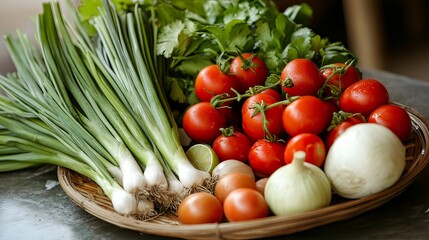 Tom Yum Goong: Ingredients used to make Tom Yum Goong include tomatoes, chili, galangal, lemongrass, onions, lime leaves, spring onions, and lime to give the Tom Yum a delicious flavor. 