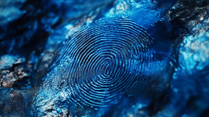 Abstract Blue Fingerprint Pattern Texture Background