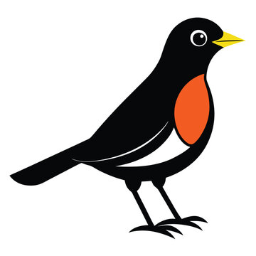 recommend clip art: Solid color Thrush animal vector design