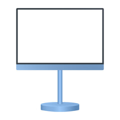 Black and light blue information panel. Screen mockup, empty frame. Display or signboard isolated on a transparent background. 3d mockup of a signboard with transparent screen	