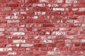 wall of bright old red brick as beautiful loft-style background
