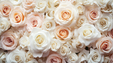 Close-up image of white rose blossoms