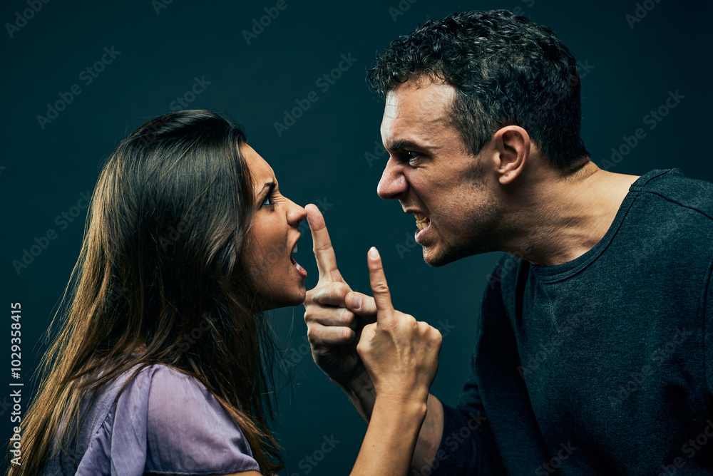 Canvas Prints Couple Yelling At Each Other