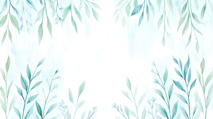 Graceful Chinese Painting with Wildflowers and Willow Trees, Ideal for Text Placement