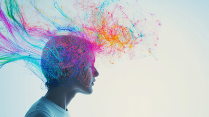 Exploring Neurodiversity Through Vibrant Connections Emanating From the Brain, Showcasing the Beauty of Unique Thought Processes and Perspectives