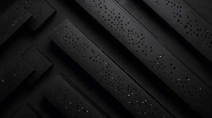 Abstract Black Geometric Pattern with Perforated Stripes