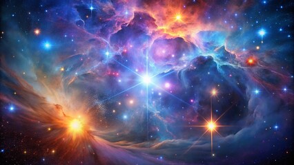 Obraz premium Vivid Cosmic Nebula with Star Dust - High Dynamic Range Photography