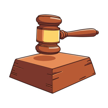 recommend clip art: Cartoon judge's gavel, legal and justice symbol. Illustration ideal for law-themed designs, legal graphics, and courtroom-related projects. Perfect for justice and legal visuals.