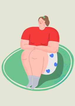 girl in her pajamas and socks on a carpet 