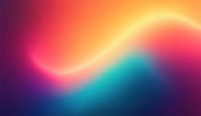 Obraz premium Orange teal green pink abstract grainy gradient background noise texture effect summer poster design