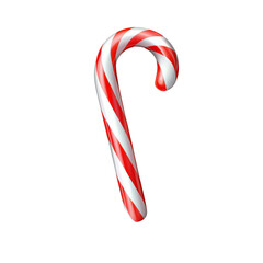 Colorful candy cane, perfect for holiday decorations and festive treats, on a white isolated background. isolated on transparent background.