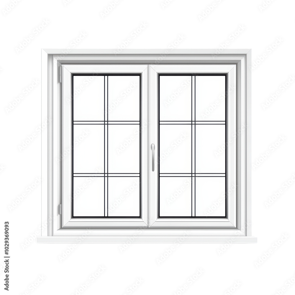 Aufkleber stylish double-pane window design with grid patterns, white isolate background. isolated on transpar