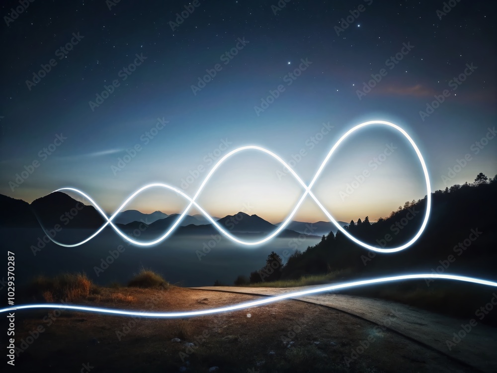 Poster wavy horizontal black line animation for web design doodles and patterns