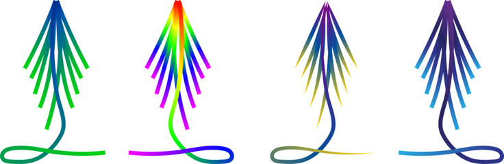 Naklejka premium Christmas Tree, gradient color Christmas Tree, Tree Drawing Winter Christmas Vector Silhouette