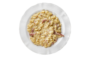 pasta spaetzle irregular shape fresh meal food snack on the table copy space food background rustic top view