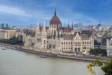 Fototapeta premium Beautiful Budapest Panoramic view from Castle District of Buda. Hungary.