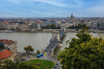 Fototapeta premium Beautiful Budapest Panoramic view from Castle District of Buda. Hungary.