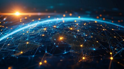 Obraz premium A Digital Representation of the Earth's Interconnectedness