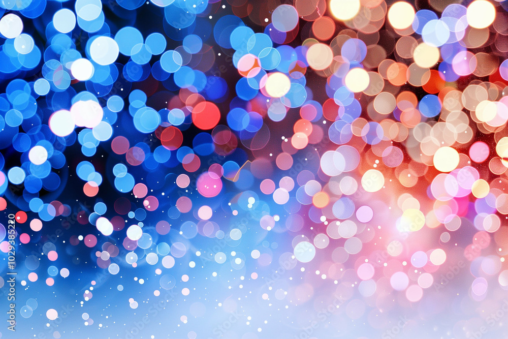 Poster bokeh lights creating a colorful background with vibrant hues and soft focus for festive ambience