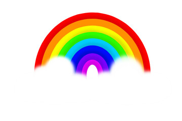 rainbow, rainbow in the sky, rainbow and clouds, rainbow sticker, rainbow png, rainbow isolated on white, rainbow design, illustration of rainbow, cloud, colorful, rainbow and clouds isolated on white