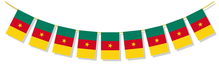 cameroon flag, bunting flag of cameroon, cameroon state flag, country flag, cameroon, flag, country, bunting flag of cameroon on white, bunting flag of cameroon png, png, bunting, sticker, banner