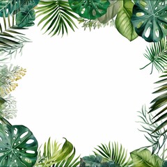 Tropical Leaves Frame