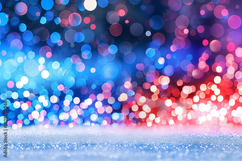 Poster bokeh lights background with colorful bokeh circles in sparkly setting vivid festive atmosphere