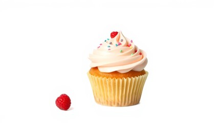 Delightful Cupcake on a Clear Canvas Isolated