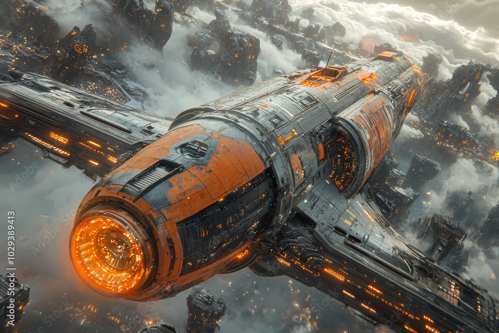 Poster a space station located at the crossroads of multiple universes, symbolizing the center of the multi