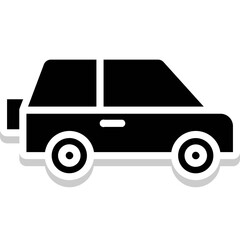 Car vector icon in glyph style 