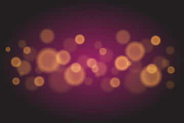 Editable bokeh. Gold orange bokeh on black background. Abstract bokeh background. Christmas background.  Glowing elements. Shining circles. Bokeh effect. Confetti background.