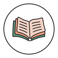 Doodle book icon hand drawn in a modern minimalistic style. Knowledge and education symbol. PNG isolated on transparent background and vector illustration