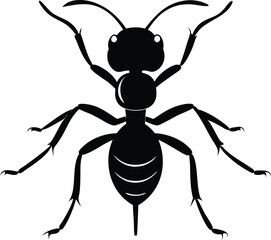 Ant icon, Ant silhouette vector, Ant black symbol