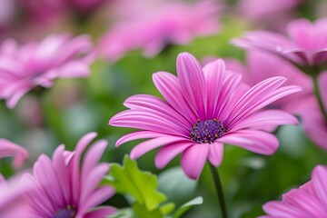Obraz premium Beautiful pink daisy flowers in full bloom