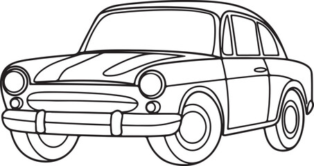 Obraz premium Classic Car line art vector illustration