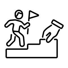 Achieving goal icon in line style