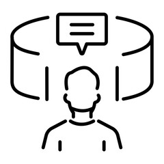 Ar training icon in linear style