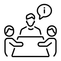 Group instruction icon in linear style 