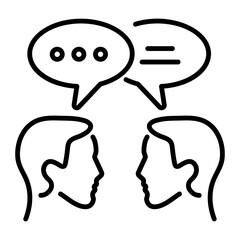 Communication skill icon in linear style 