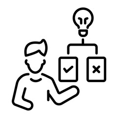 Choice icon in linear style 