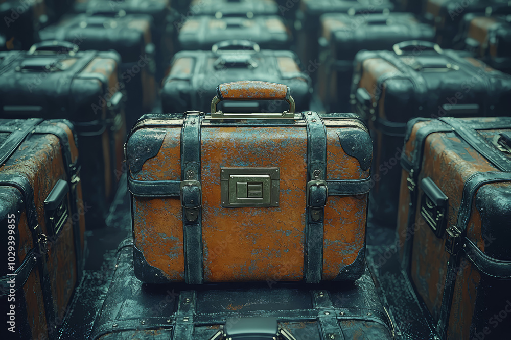 Poster a maze filled with business symbols like briefcases and contracts, illustrating the complexity of na