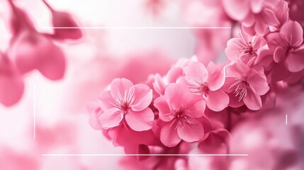 Fototapeta premium Close-up of pink flowers with a blurred background in a soft pink hue
