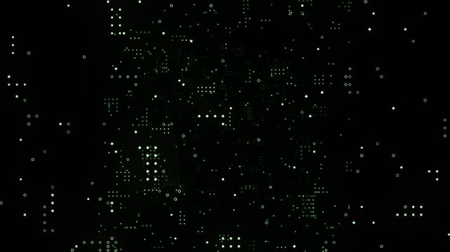 Abstract Geometric Green Matrix Infinite Loop features dynamic shapes and patterns in vivid green hues, creating a captivating visual journey through modern design.