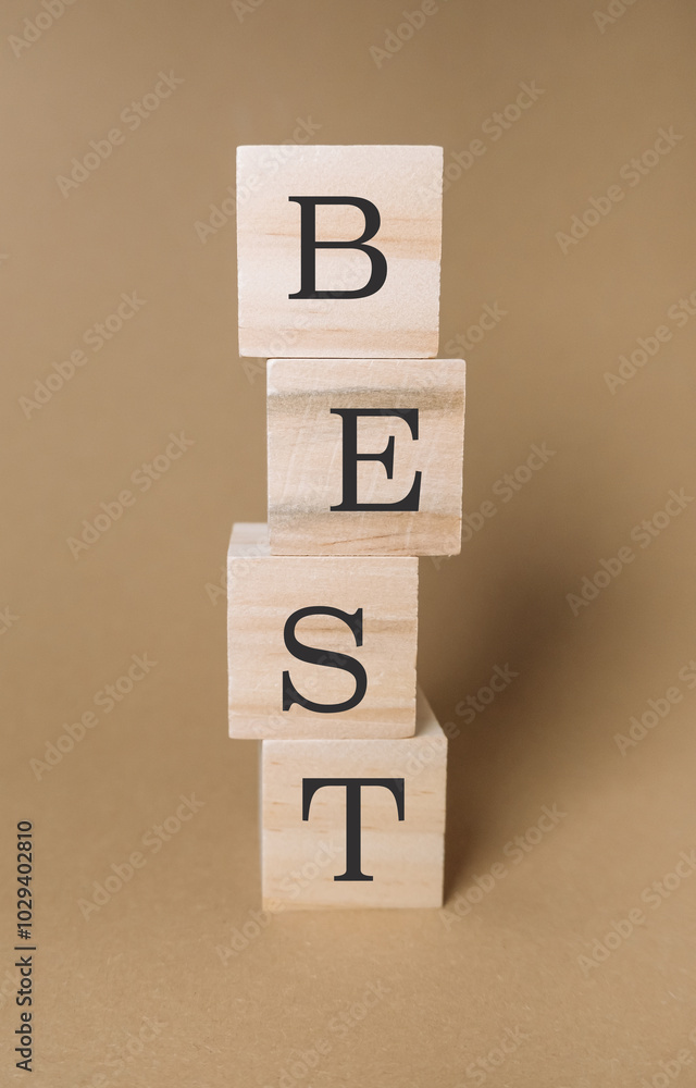 Poster the blocks are arranged in a way that they spell out the word best
