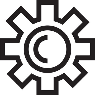 recommend clip art: black outline icon of settings symbol isolated on white