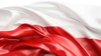 Poland national flag in red and white colors isolated on white background