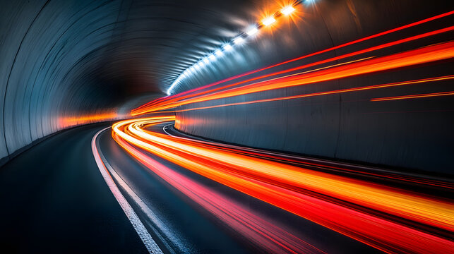 Ein getunter Wagen rast durch einen engen Tunnel die Lichter blitzen an den Wnden vorbei.