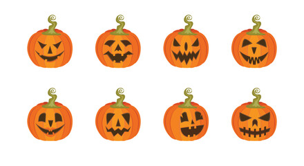 vector set of Halloween pumpkins